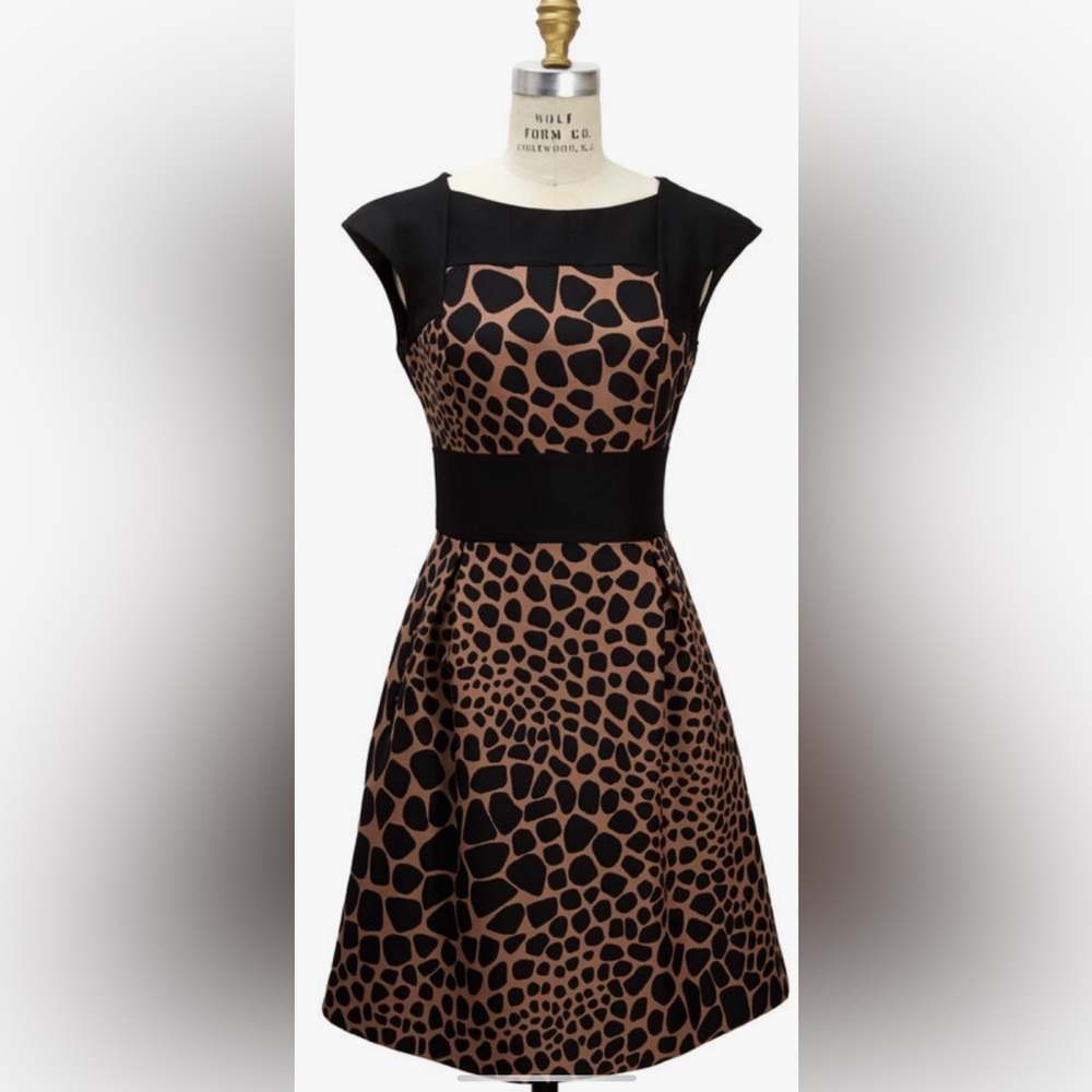 MICHAEL KORS COLLECTION ~Giraffe Jacquard Blocked Bell Dress /NWOT